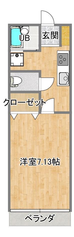 大央ハウジングビル(1K/5階)の間取り写真
