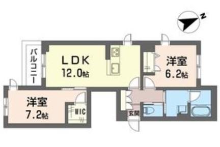ブレス幕張本郷(2LDK/2階)の間取り写真