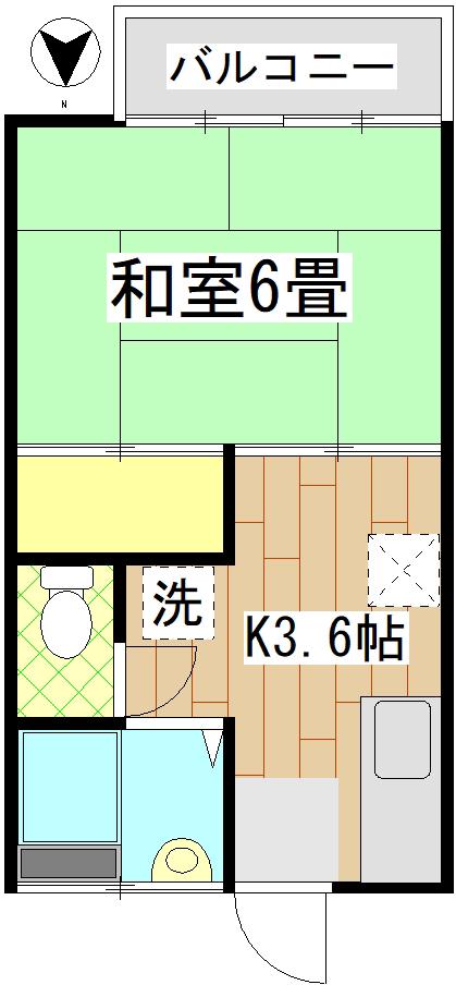 第Iコーポ船木(1K/2階)の間取り写真