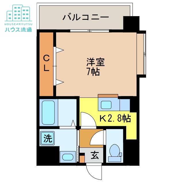 アイヒルズスミヨシ(ワンルーム/6階)の間取り写真