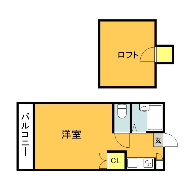 レジデンス浩方(ワンルーム/2階)の間取り写真