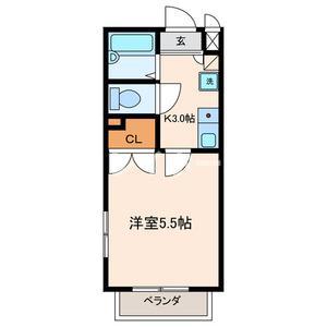 ピュアライフ(1K/2階)の間取り写真