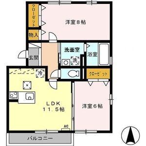 エルドラード清水(2LDK/1階)の間取り写真