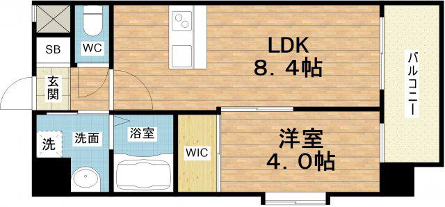 カウニス巽北(1LDK/5階)の間取り写真