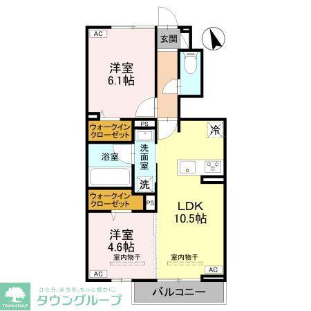 ISHIKAWA HILLS X(2LDK/1階)の間取り写真
