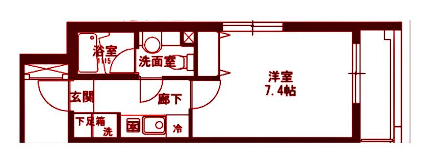 ティアラ荏田(1K/2階)の間取り写真