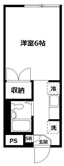 スターハイム(1K/1階)の間取り写真