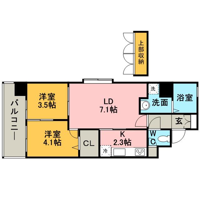 CLUB ORIENT BLD 82 EMPRESS(2LDK/9階)の間取り写真