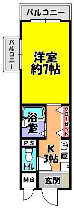 アヴァンセ21(1K/2階)の間取り写真