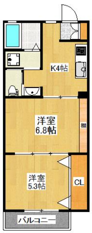 ガーデンプラザ(2K/1階)の間取り写真