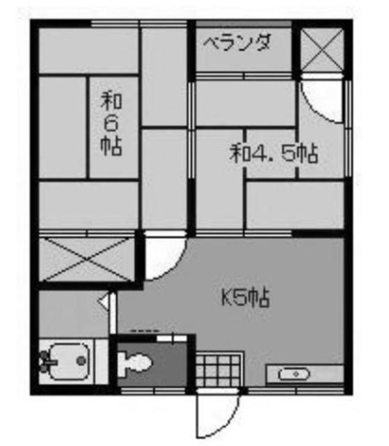 第二渋谷ハイツ(2K/1階)の間取り写真