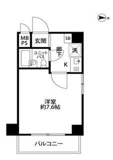 ライオンズマンション東駒形(1K/3階)の間取り写真