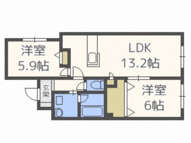 システムコート澄川(2LDK/4階)の間取り写真