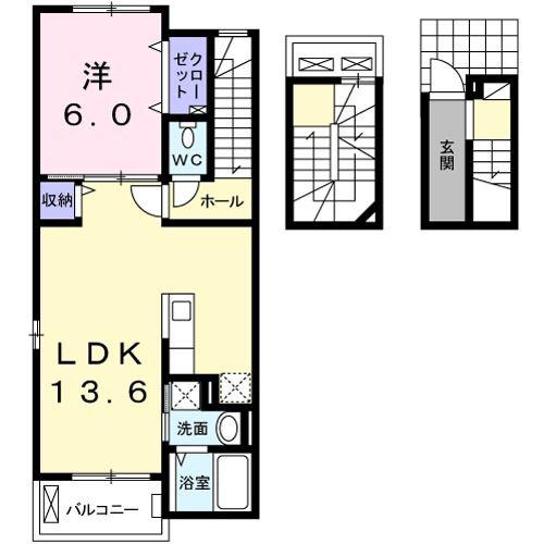 スカイレオ(1LDK/3階)の間取り写真