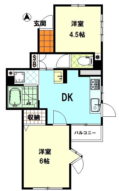ヴェネェフィット大山(2DK/3階)の間取り写真