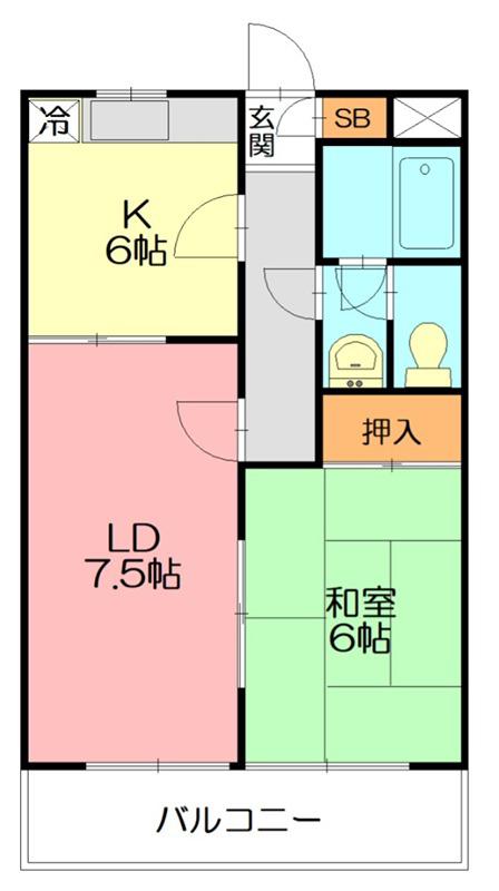 ルミネイトウ(2DK/2階)の間取り写真