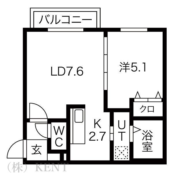 EXCEL琴似(1LDK/3階)の間取り写真