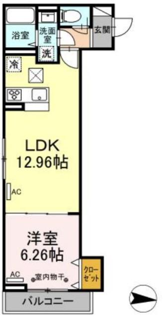 ヴィルソレイユ西荻I(1LDK/2階)の間取り写真