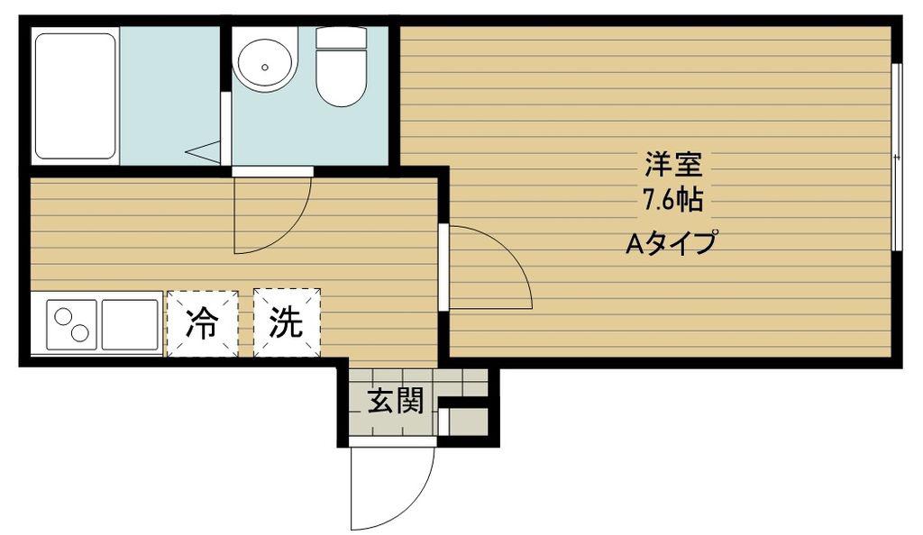 ハートコート狭山(1K/2階)の間取り写真