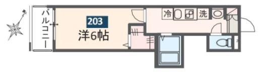 MELDIA京成大和田II(1K/2階)の間取り写真