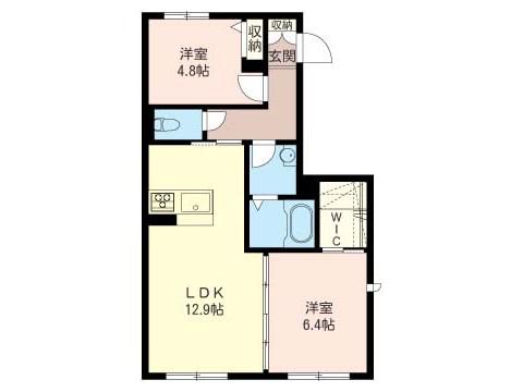 ゴールデンヴィラ・(2LDK/1階)の間取り写真