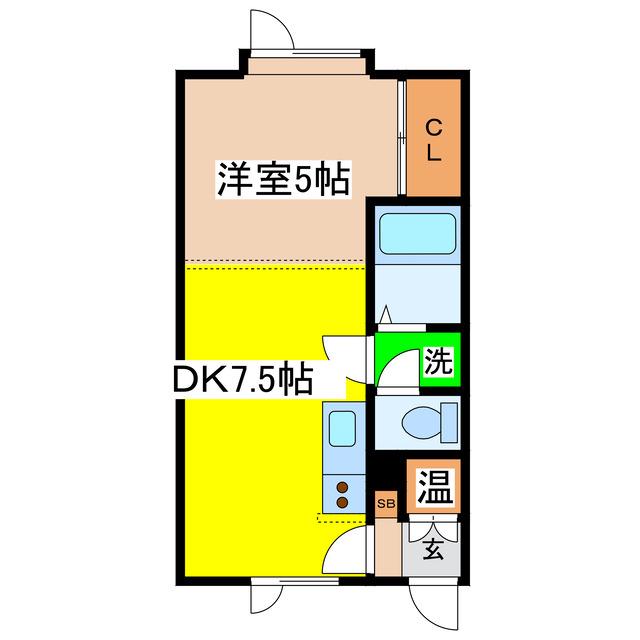 メゾンシャリテ(1DK/2階)の間取り写真