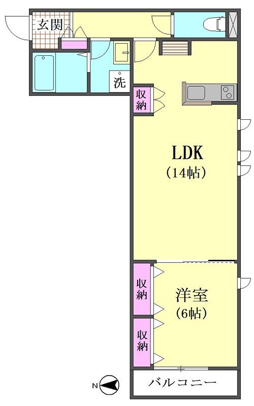 NEWRISE 大森本町(1LDK/3階)の間取り写真