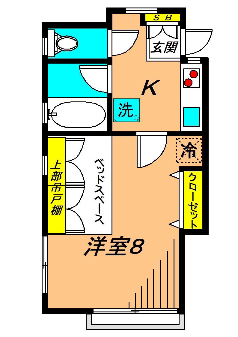 コーポ昭栄(1K/2階)の間取り写真