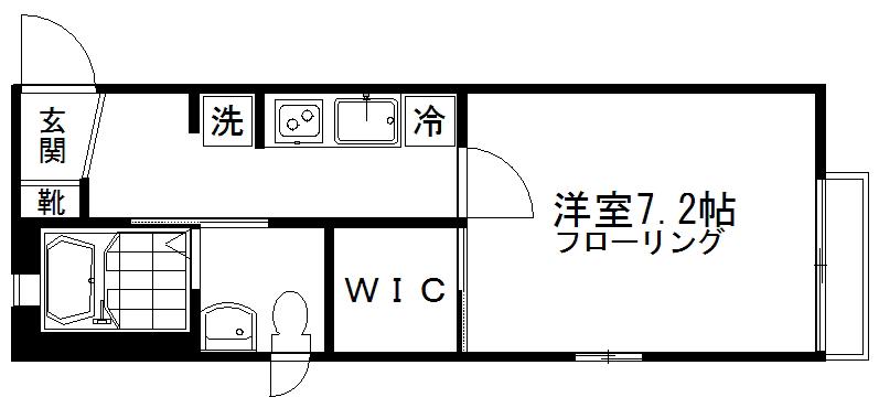 リヴィエールII(1K/2階)の間取り写真