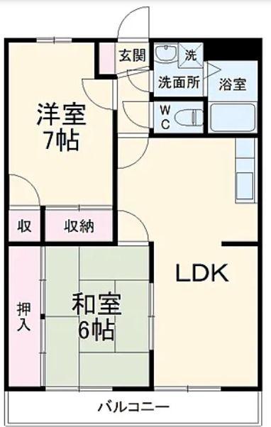 アベニールB(2LDK/3階)の間取り写真
