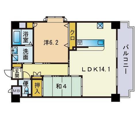 REBORN NAITOU(2LDK/1階)の間取り写真