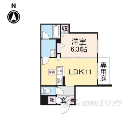 シャトードール(1LDK/1階)の間取り写真