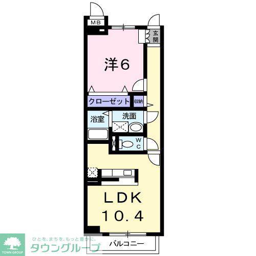 ラフィネ リヴィエール(1LDK/1階)の間取り写真