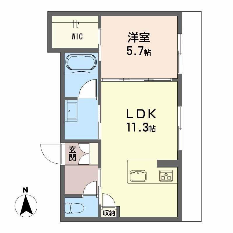 シャーメゾンミュゼ(1LDK/1階)の間取り写真