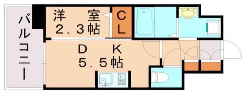 アルファシオリエンソ(1DK/9階)の間取り写真