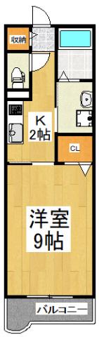 ARDEUR(1K/3階)の間取り写真