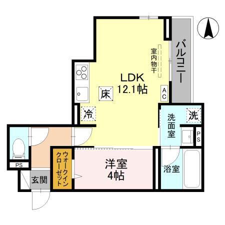 DR藤江北(1LDK/1階)の間取り写真