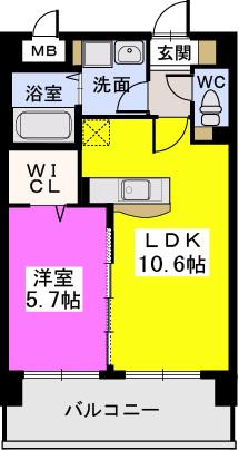 アルティメゾン博多(1LDK/3階)の間取り写真
