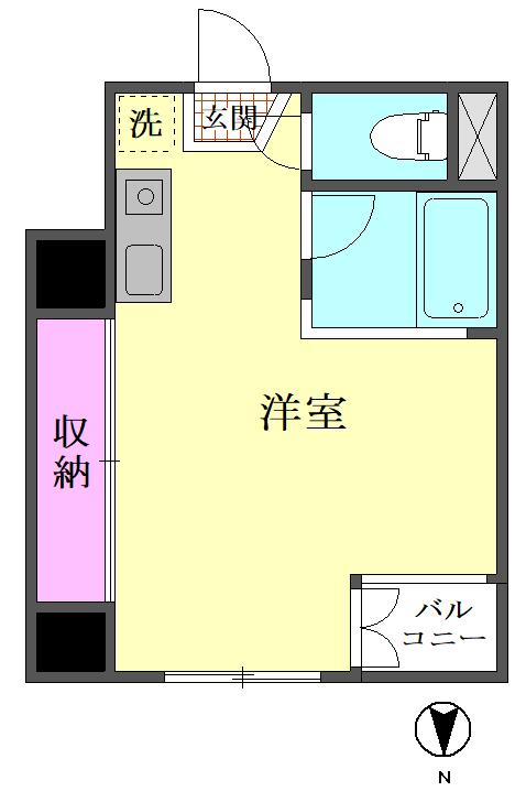 HIGANE BUIL(ワンルーム/3階)の間取り写真