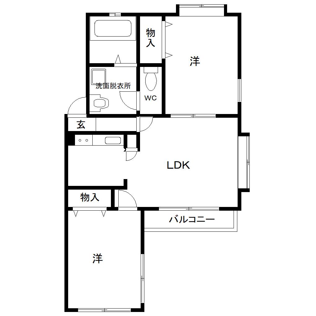 グレース・M(2LDK/1階)の間取り写真
