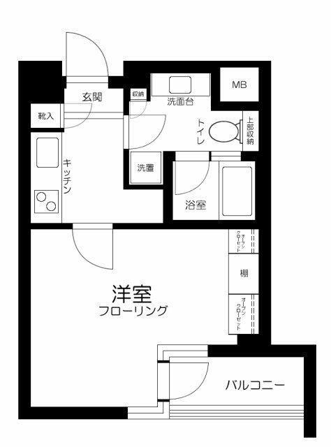 ユニーブル恵比寿(1K/1階)の間取り写真