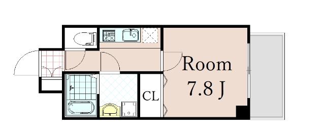 THE RESIDENCE S(1K/3階)の間取り写真