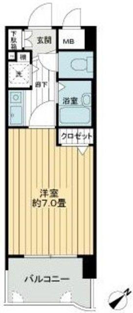 ライオンズマンション平尾第2(1K/6階)の間取り写真