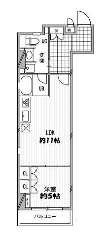 パシフィックコート中延(1LDK/7階)の間取り写真