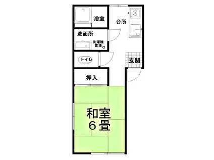 コーポサンライズC(1K/1階)の間取り写真