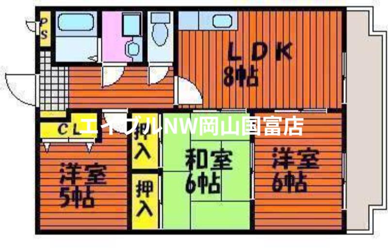 セレーノ天神館(3LDK/1階)の間取り写真