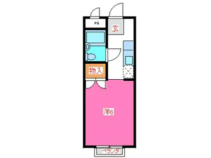 キャビン25(ワンルーム/3階)の間取り写真