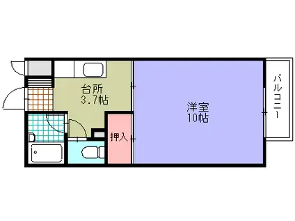 メゾンベルディ(1K/2階)の間取り写真