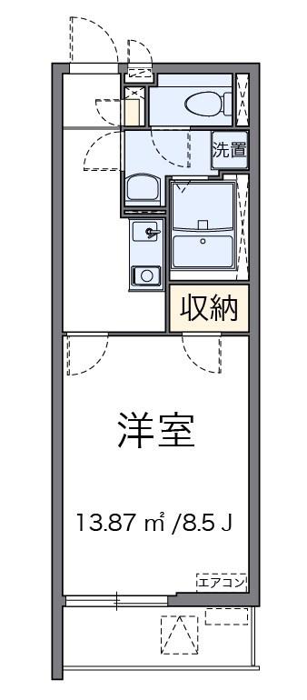 谷原レジデンス(1K/2階)の間取り写真