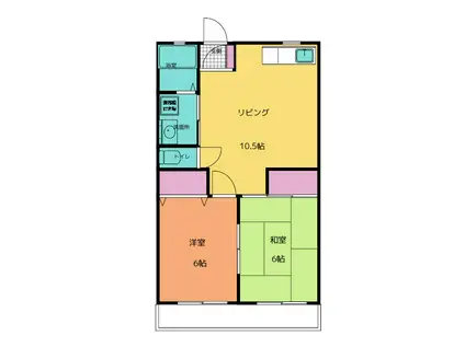 ひだまり(2LDK/1階)の間取り写真